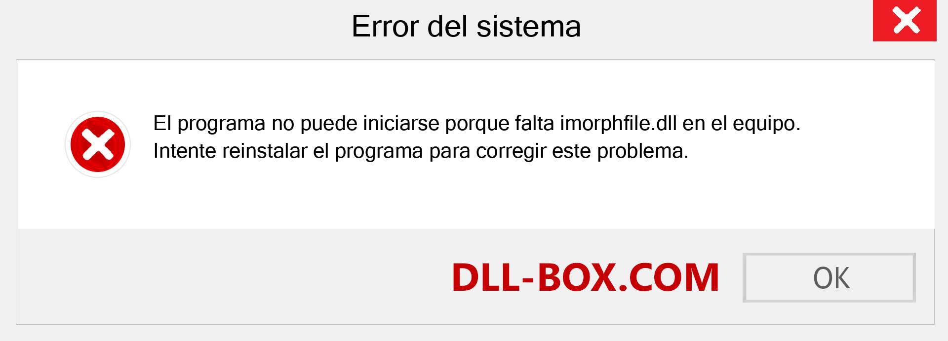 ¿Falta el archivo imorphfile.dll ?. Descargar para Windows 7, 8, 10 - Corregir imorphfile dll Missing Error en Windows, fotos, imágenes