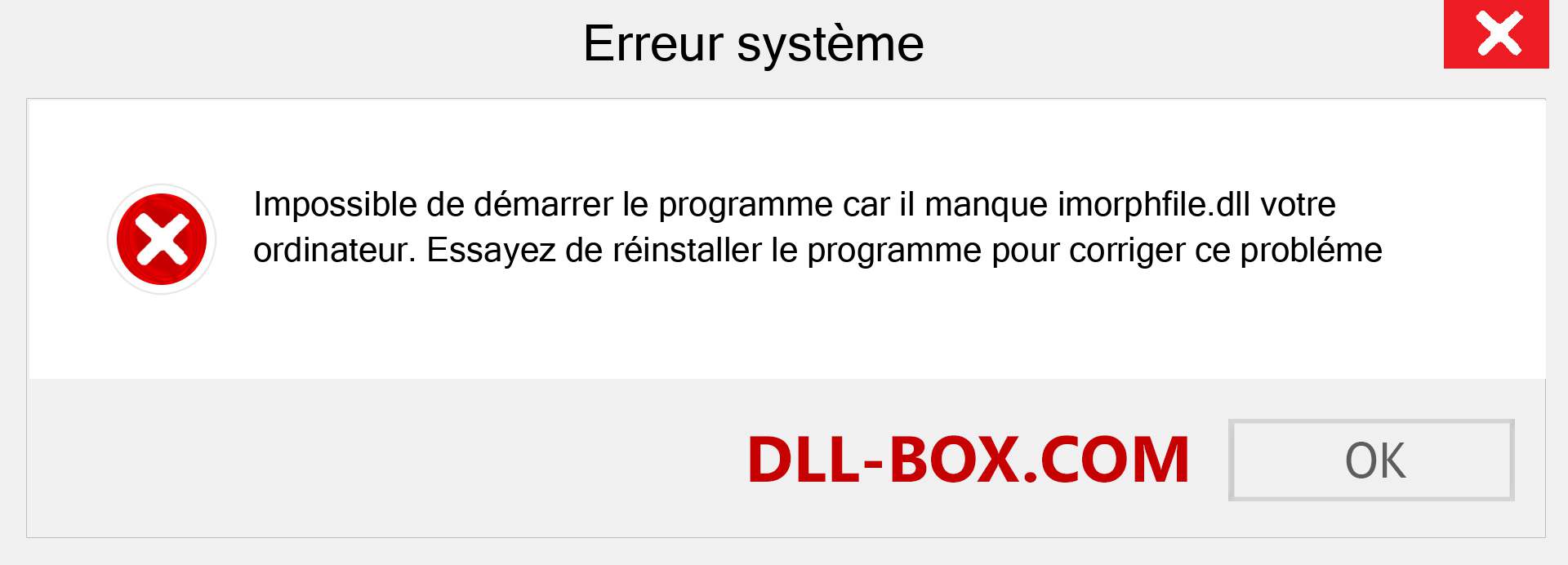 Le fichier imorphfile.dll est manquant ?. Télécharger pour Windows 7, 8, 10 - Correction de l'erreur manquante imorphfile dll sur Windows, photos, images